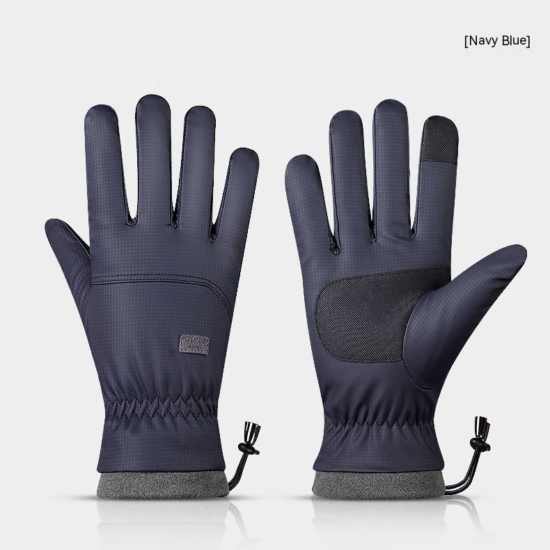 Polyester Gloves Men's And Women's Touch Screen Ski Gloves Outdoor Waterproof Windproof Warm Riding Full Finger Fleece Climbing