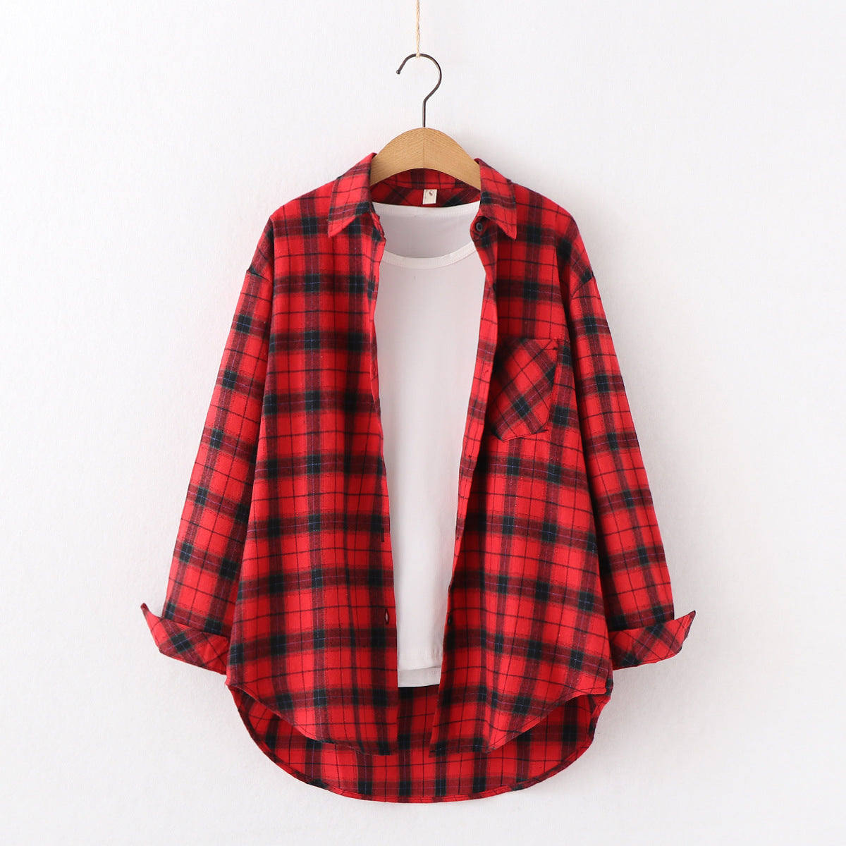 Plaid Women Loose Shirt