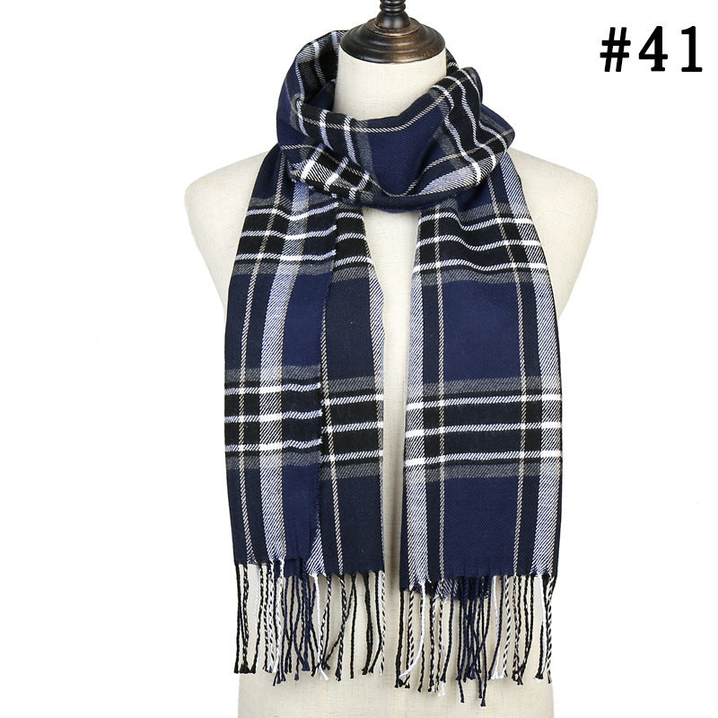 New plaid striped scarf