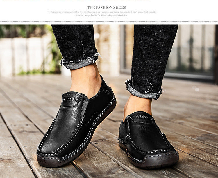 Men's Outdoor Casual Handmade Flat Leather Shoes