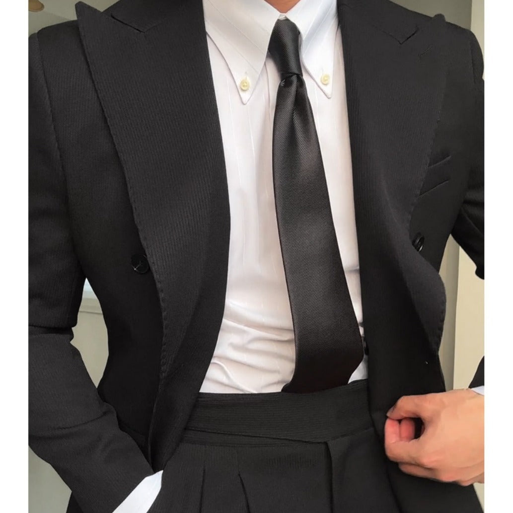 Spring Double Breasted Closure Collar Suit