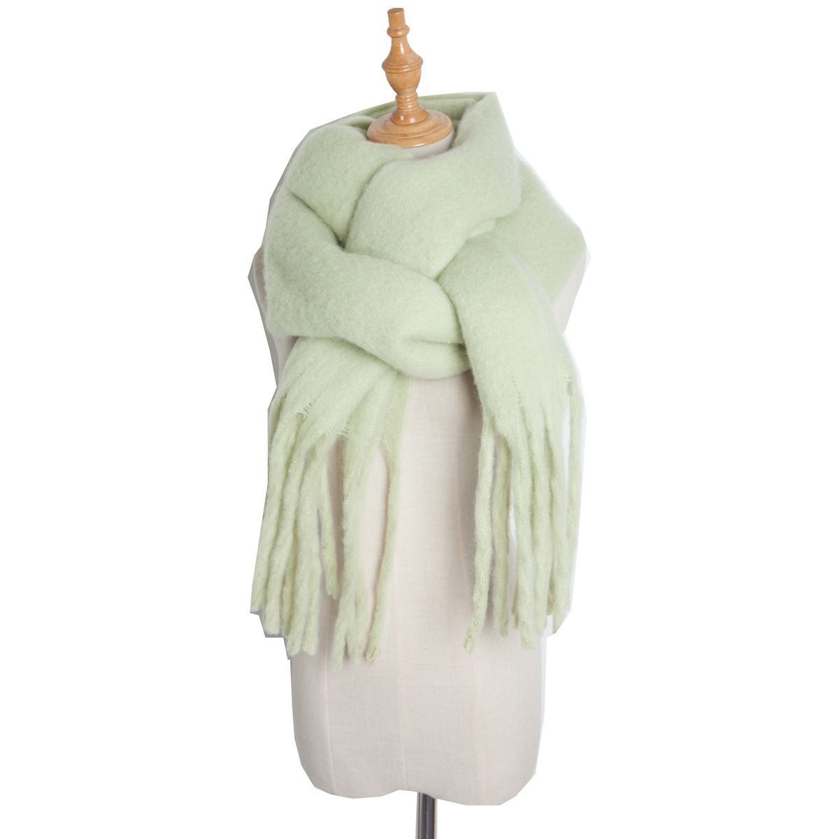 Mohair Twist Braid Plush Scarf For Women Winter Thickened