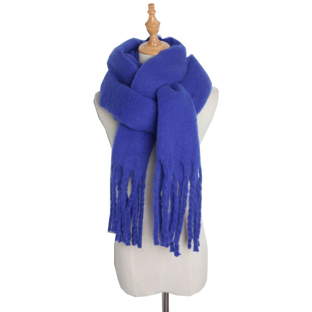 Mohair Twist Braid Plush Scarf For Women Winter Thickened