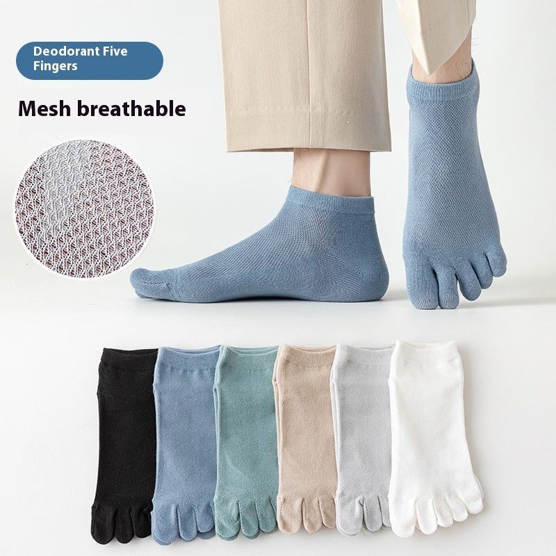 Toe Socks Men's Thin Moisture Wicking Breathable Ankle Socks