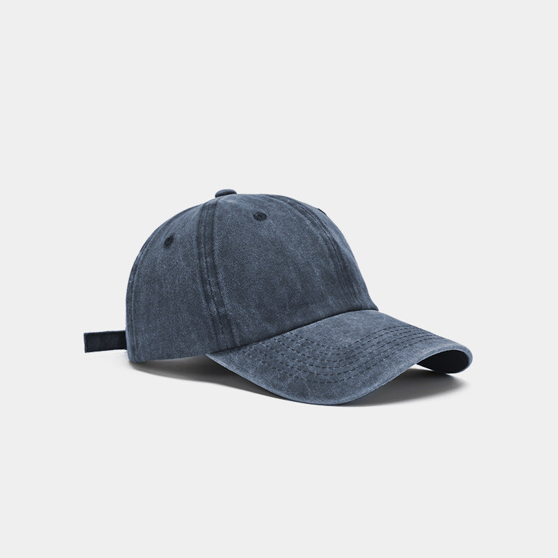 Washed Baseball Denim Letters Embroidered Peaked Cap