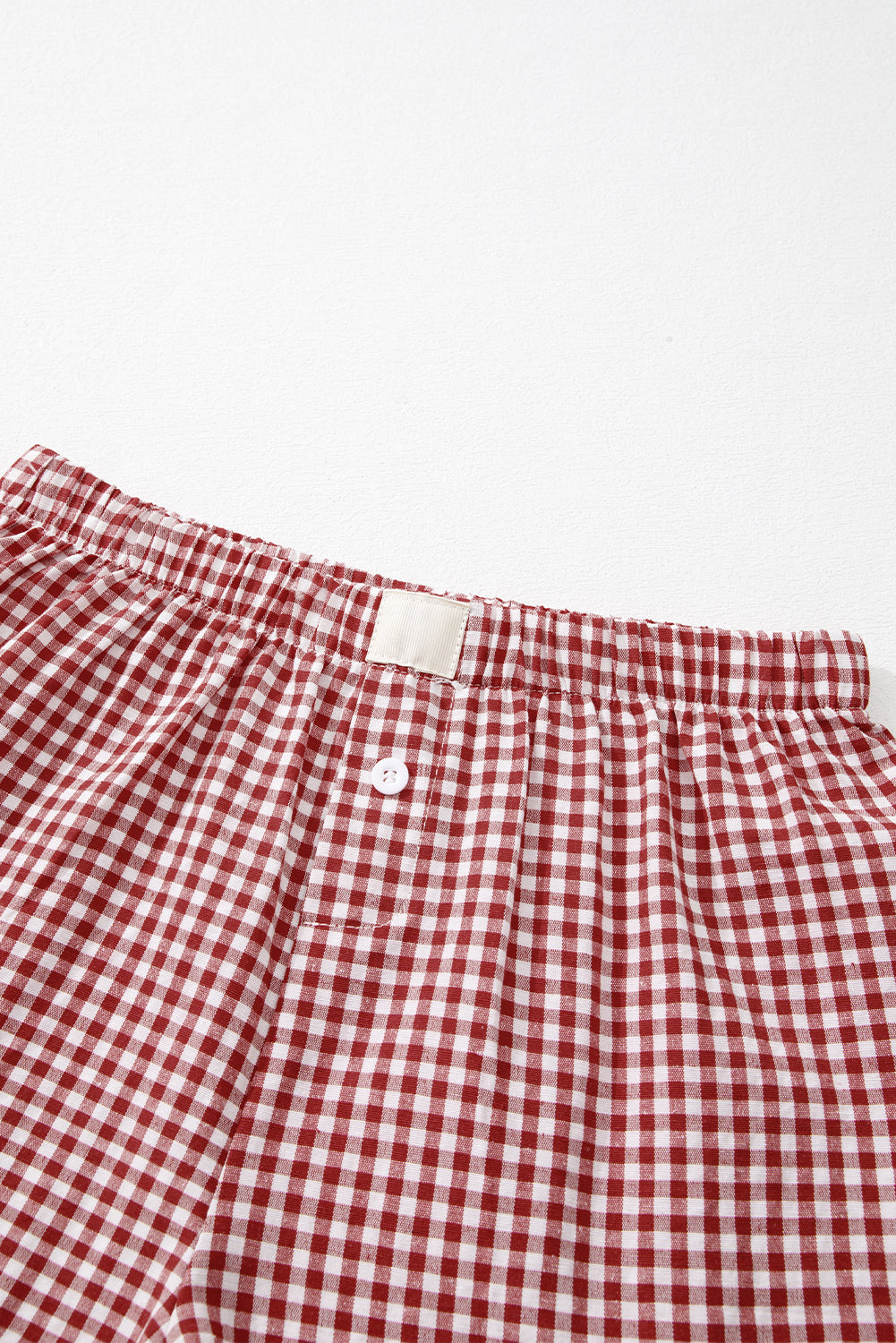 Red Plaid Gingham Printed High Waist Shorts