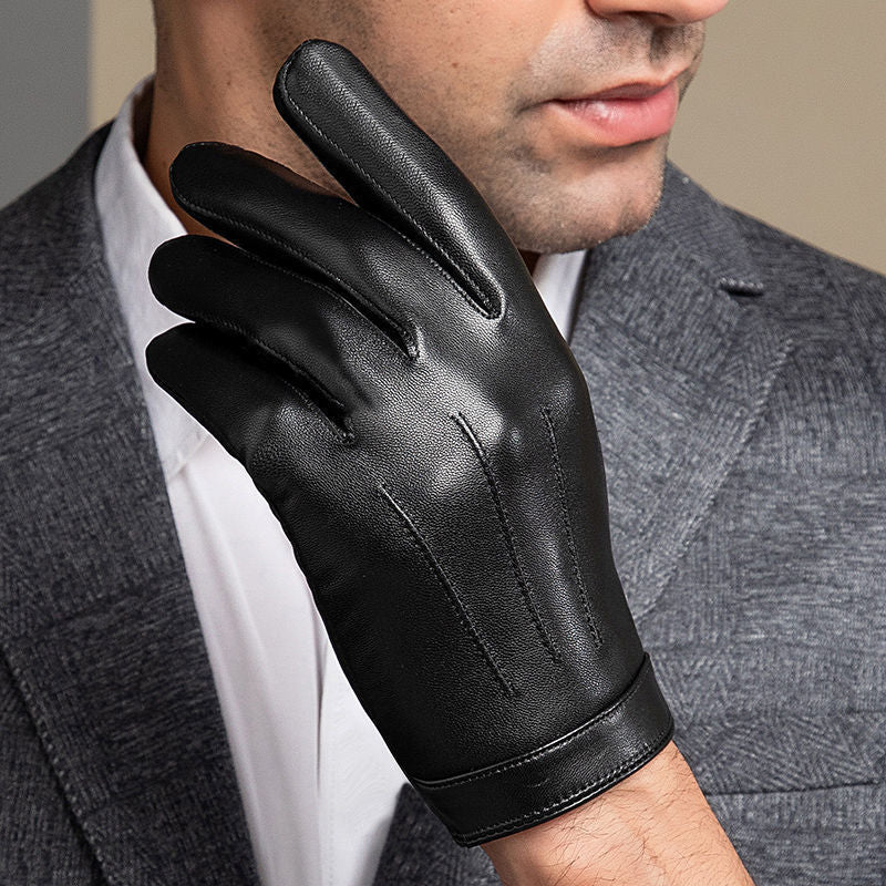 Men's Thin Full-grain Sheepskin Gloves