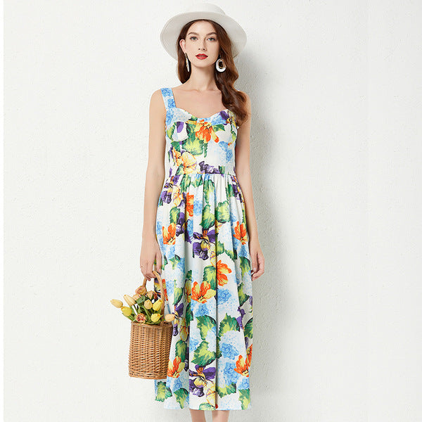 Women's Boho Print Slim Fit Slip Dress