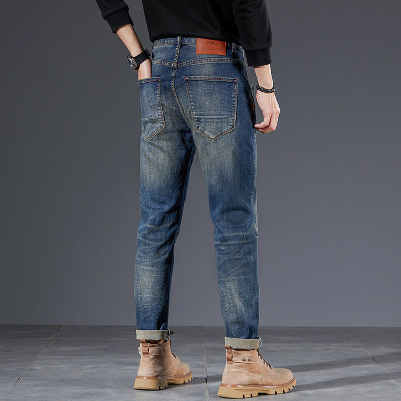 Nostalgic Washed Men's Trousers Retro Trendy Pencil Pants