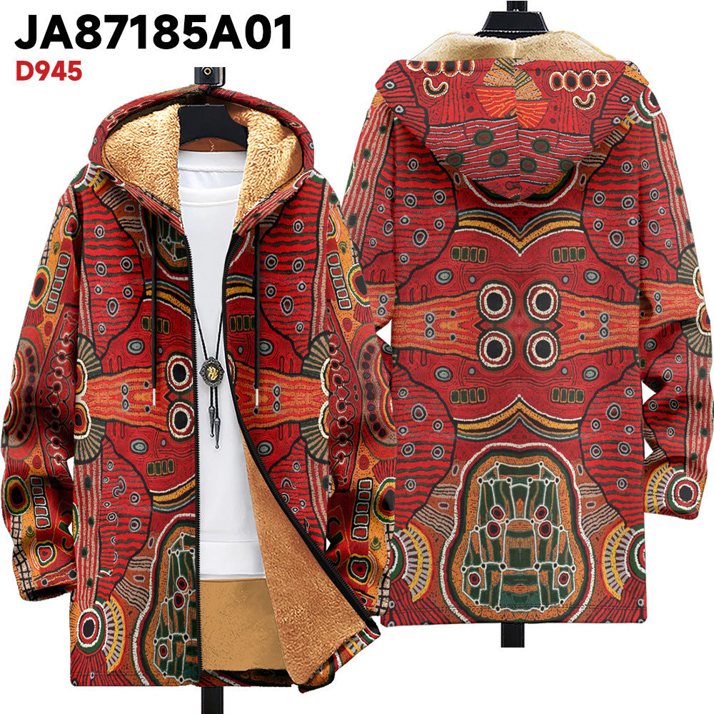 Coat Multi-color Zipper Hooded Thickened Lining