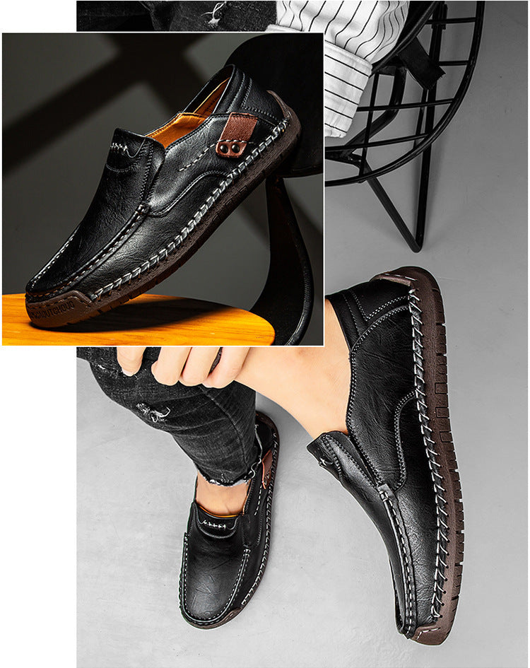 Men's Outdoor Casual Handmade Flat Leather Shoes