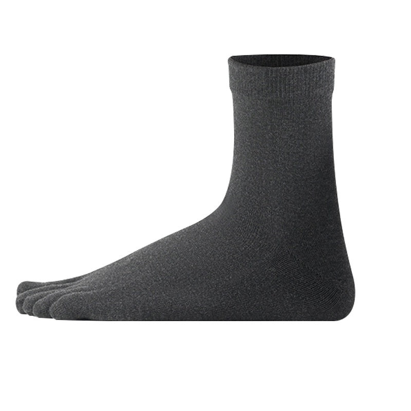 Solid Color Versatile Mid Leg Five Finger Socks