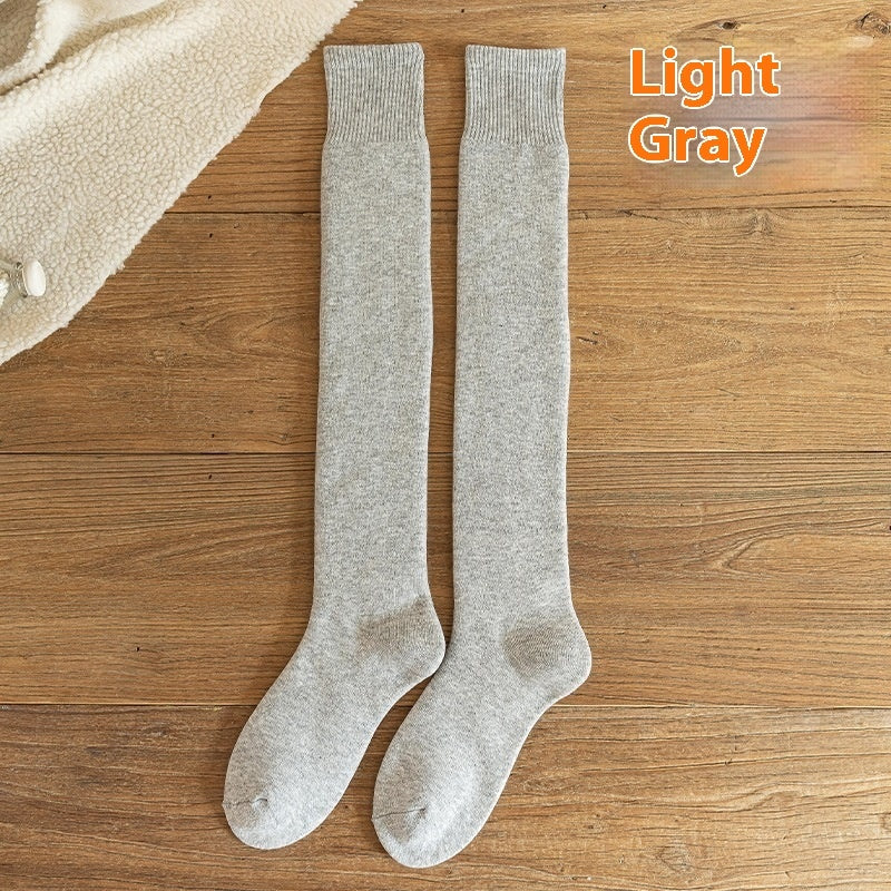 Cashmere Knee Socks Women's Long Tube Fleece-lined