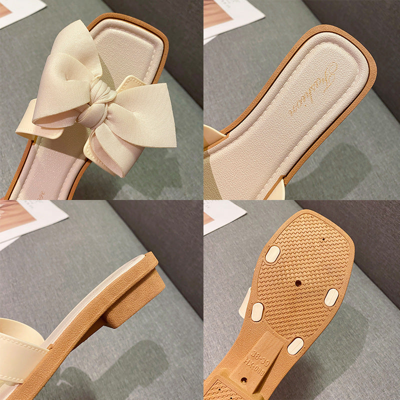 Fashion Home Flat Non-slip Fairy Style Word Sandals Soft Bottom