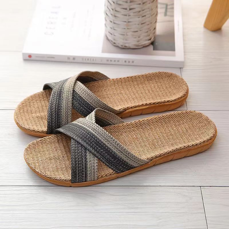 Linen Slippers Couple Indoor Platform Non-slip Non-stinky Feet