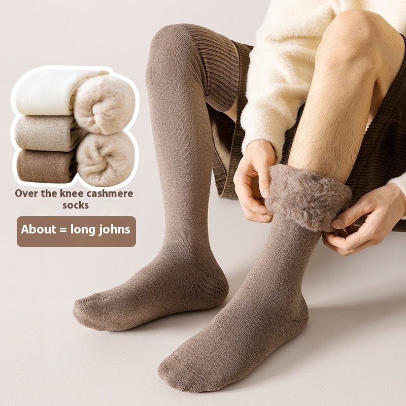 Over Knee Socks Long Tube Fleece-lined Thick Cashmere Warm