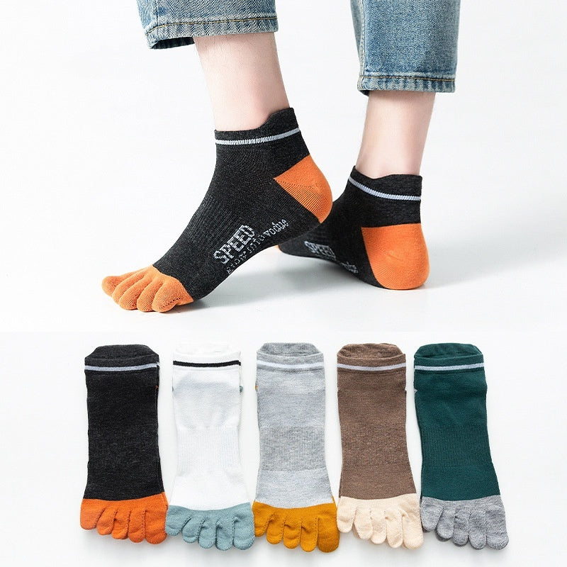 Toe Socks Men's Thin Moisture Wicking Breathable Ankle Socks