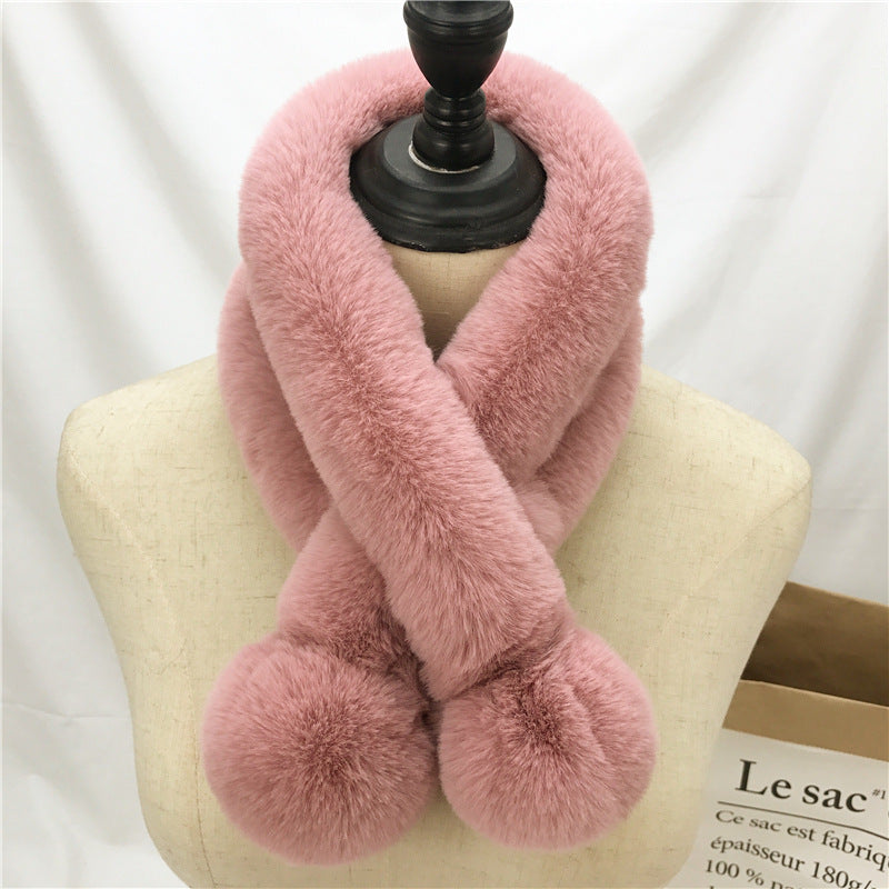 Imitate Rex Rabbit Fur Scarf Thickened Warm Plush