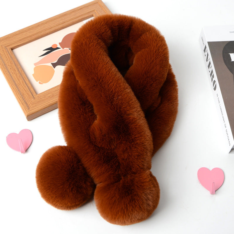 Imitate Rex Rabbit Fur Scarf Thickened Warm Plush