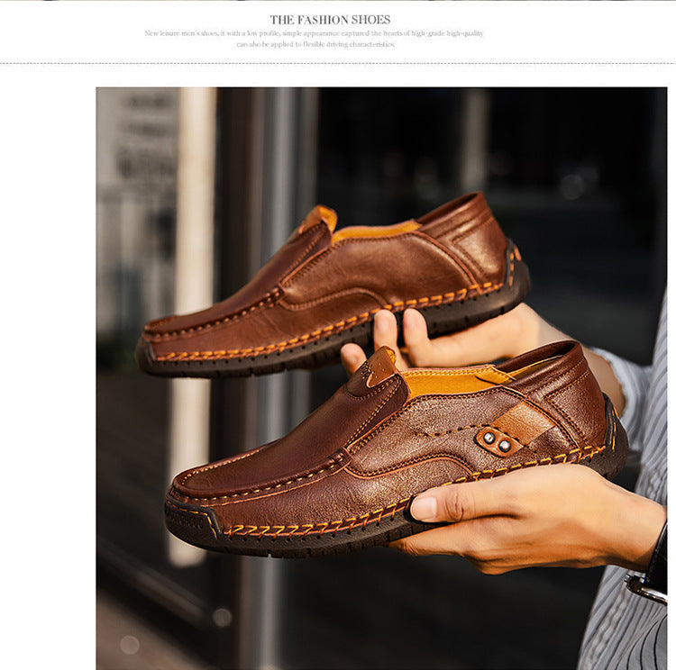 Men's Outdoor Casual Handmade Flat Leather Shoes