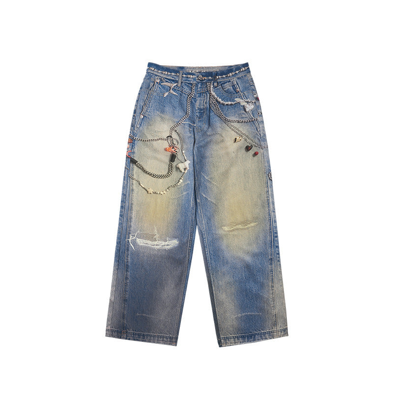 Men's Digital Printing Jeans Loose Street