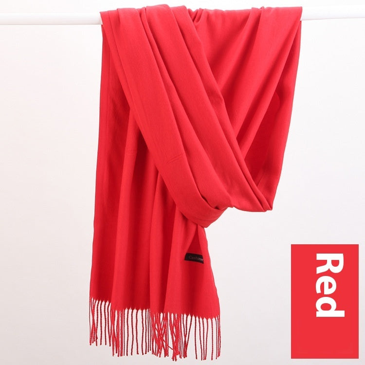 Pure Color Warm Keeping Scarf All-match Cashmere Shawl