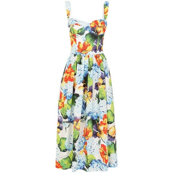 Women's Boho Print Slim Fit Slip Dress