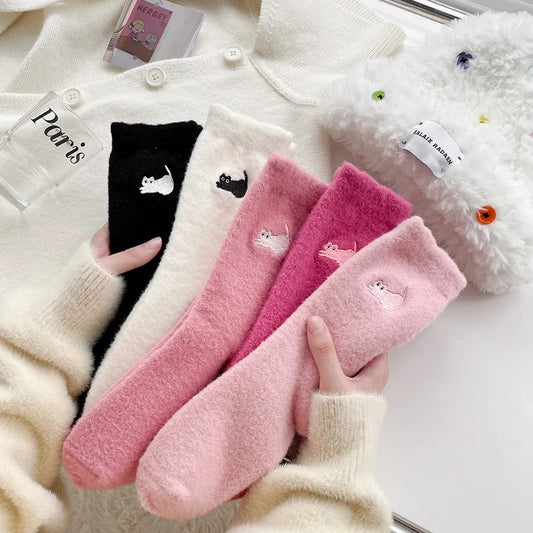 Women's Thick Thickened Plus Velvet Warm Mid-calf Length Socks