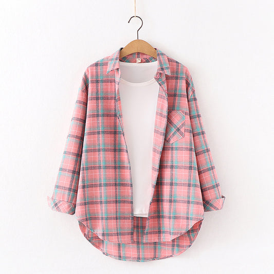 Plaid Women Loose Shirt