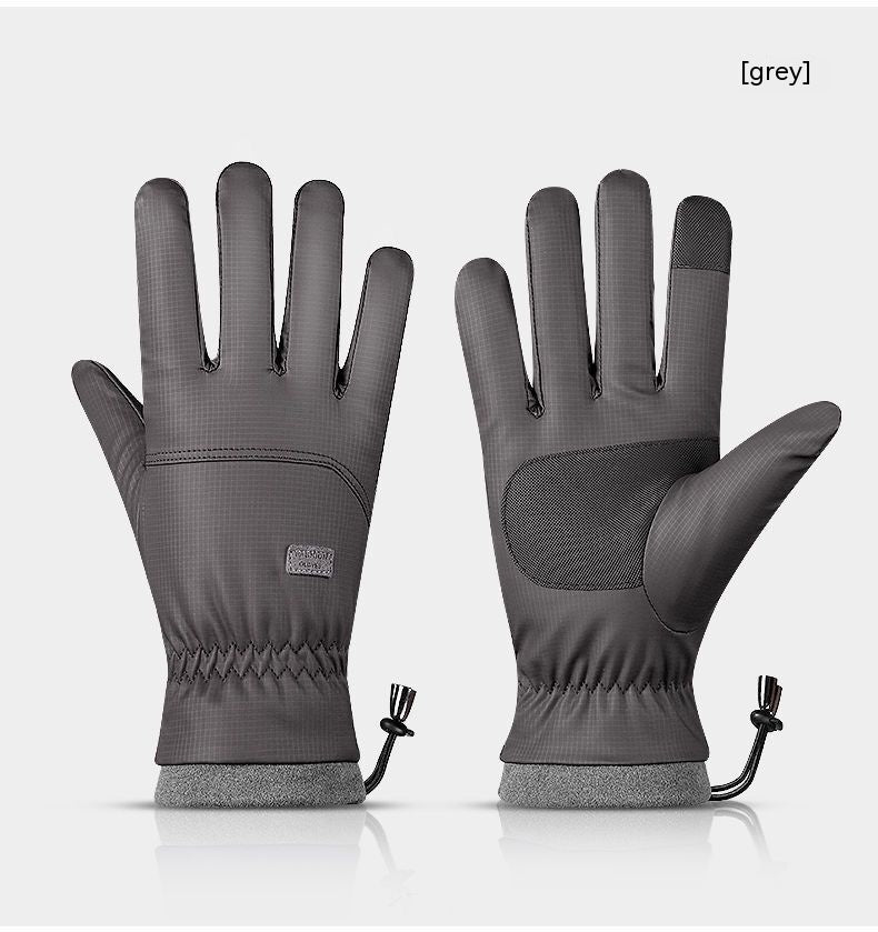 Polyester Gloves Men's And Women's Touch Screen Ski Gloves Outdoor Waterproof Windproof Warm Riding Full Finger Fleece Climbing