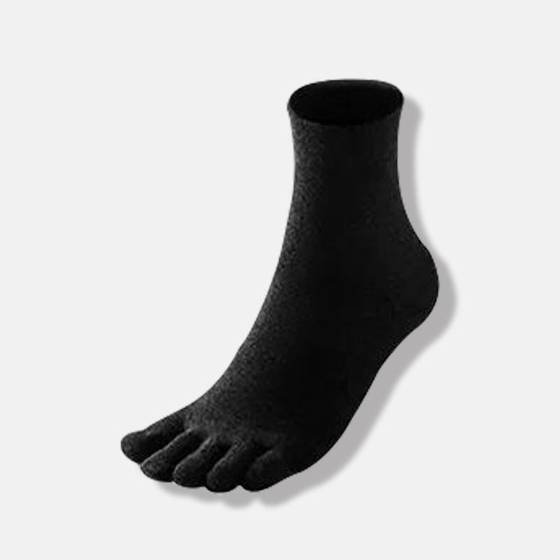 Solid Color Versatile Mid Leg Five Finger Socks