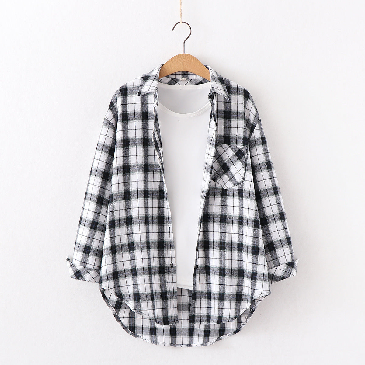 Plaid Women Loose Shirt