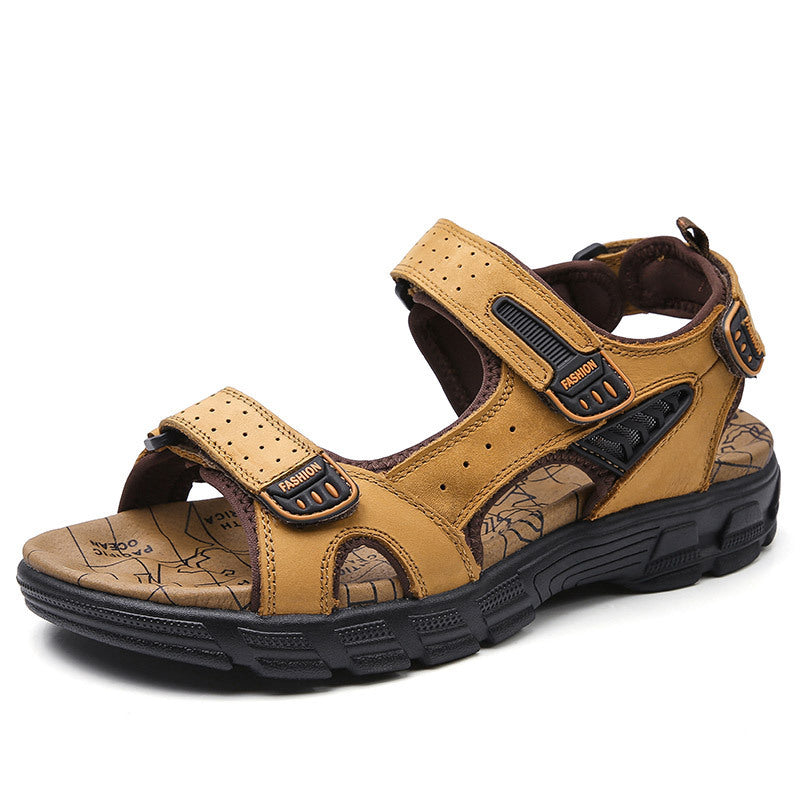 Summer New Leather Sandals Men's Outdoor Leisure Sports Beach Shoes