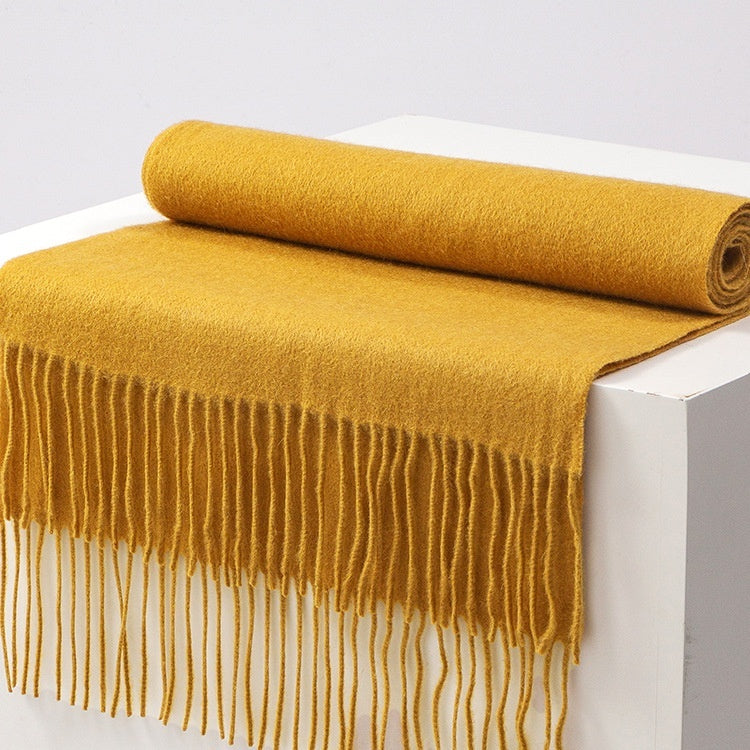 Autumn And Winter Scarf Solid Color Wool Scarf Thickened Men And Women