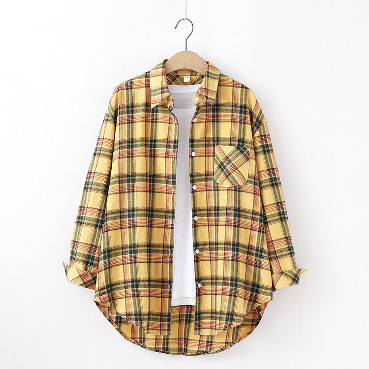 Plaid Women Loose Shirt