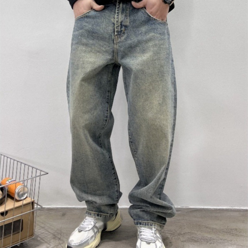 Jeans Men's Autumn New Baggy Straight Trousers Casual Long Pants