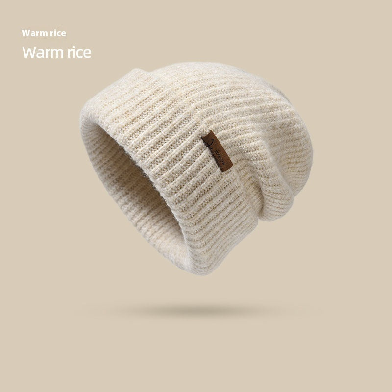 Children's Autumn And Winter Lazy Style Make Face Look Smaller Warm Ear Protection Knitted Hat