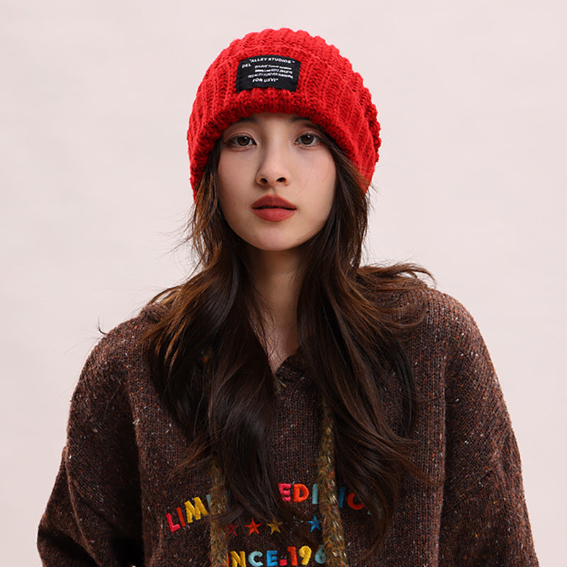 Knitted Hat Winter Warm Pile Heap Cap Men