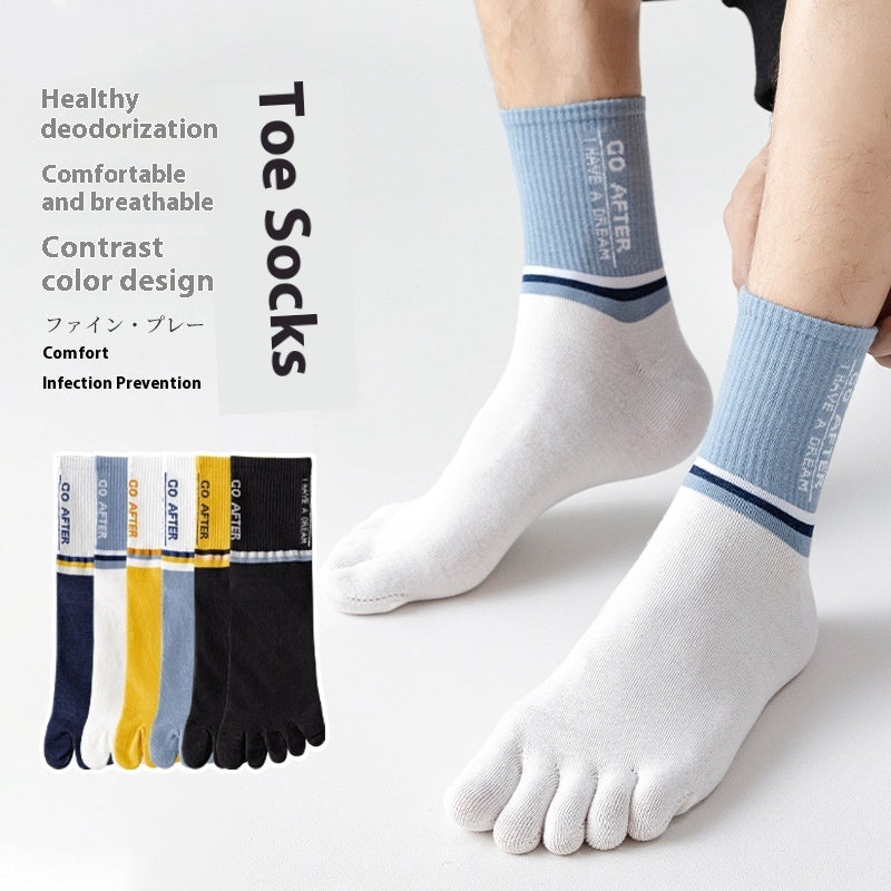 Toe Socks Men's Thin Moisture Wicking Breathable Ankle Socks