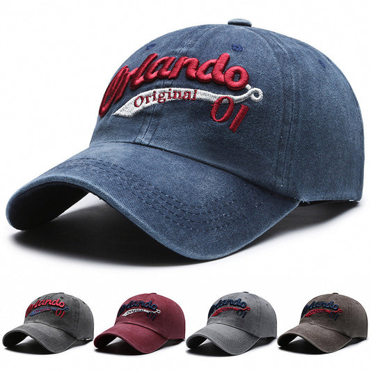 Baseball Cap Women's American-style Face-looking A Little Retro Washed Men's