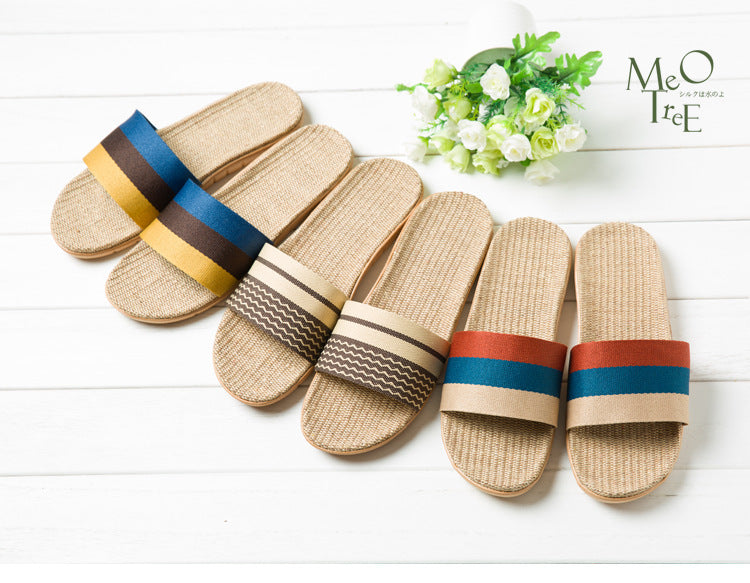 Linen Slippers Couple Indoor Platform Non-slip Non-stinky Feet