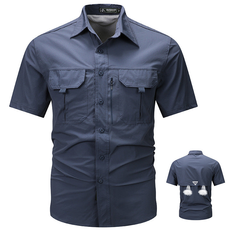 Summer Outdoor Leisure Multi-pocket Workwear Short Sleeve