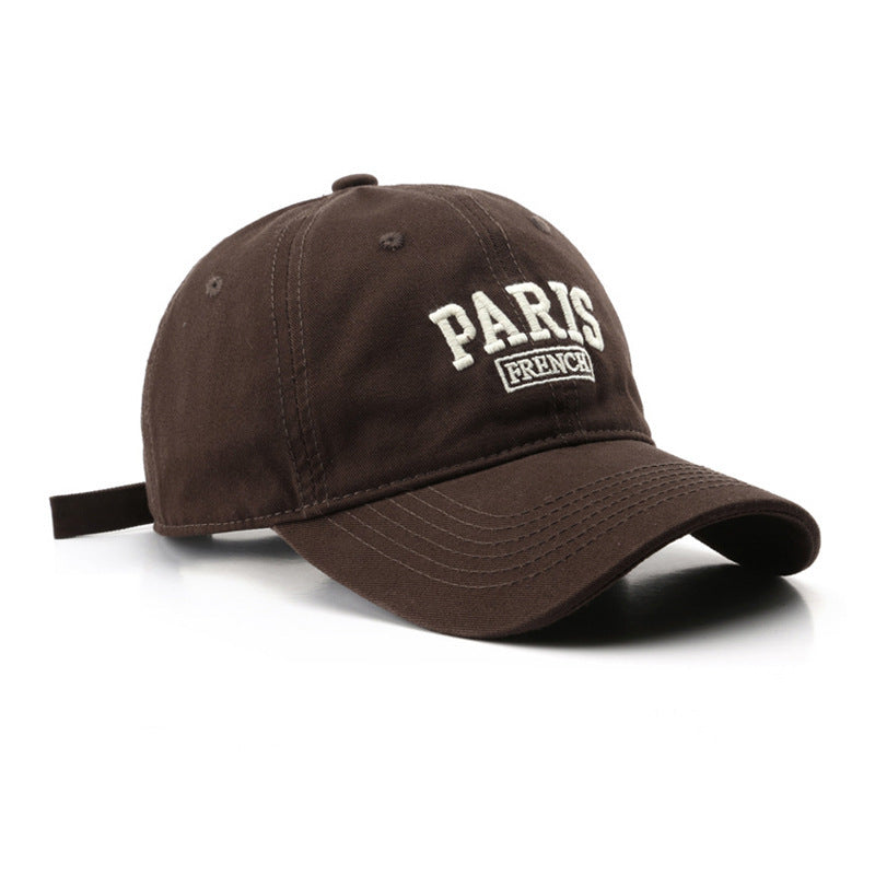 Personalized Washed Letters Embroidered Peaked Cap Outdoor Travel