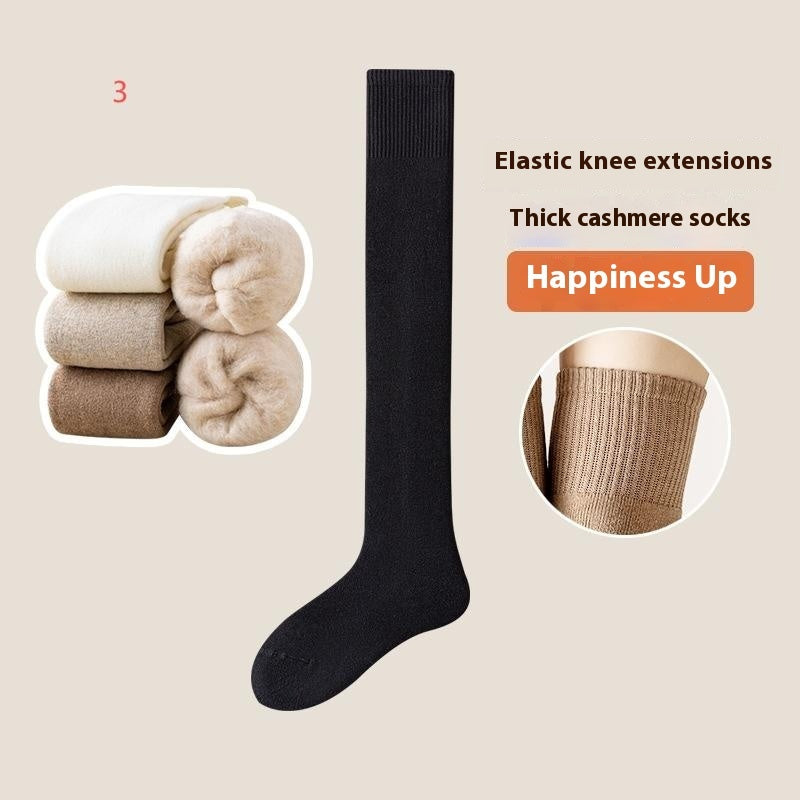 Over Knee Socks Long Tube Fleece-lined Thick Cashmere Warm