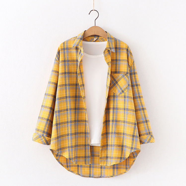 Plaid Women Loose Shirt