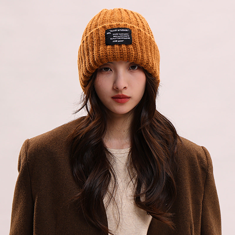 Knitted Hat Winter Warm Pile Heap Cap Men