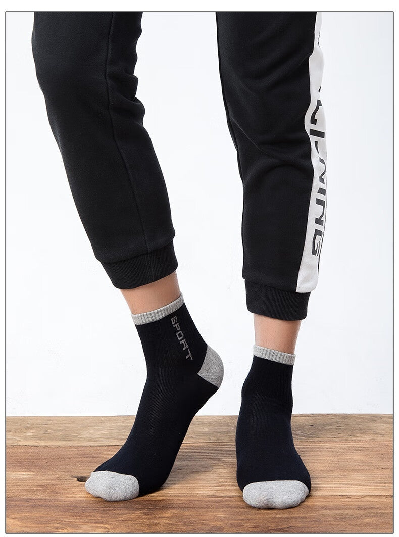 Spring And Autumn Summer Socks Men's Mid-calf Length Sock Sweat-absorbent Breathable