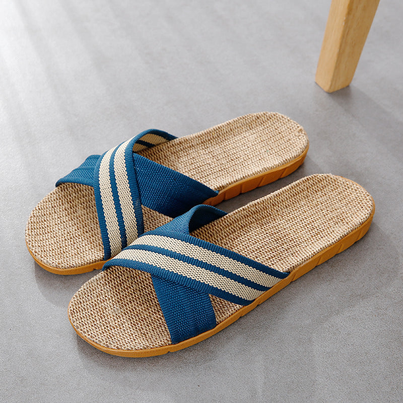 Linen Slippers Couple Indoor Platform Non-slip Non-stinky Feet