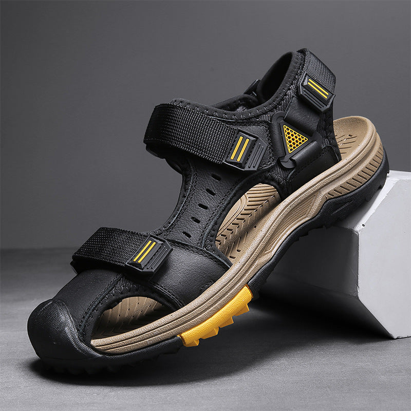 Men's Baotou Leather Sandals Outdoor Mountaineering Breathable Casual