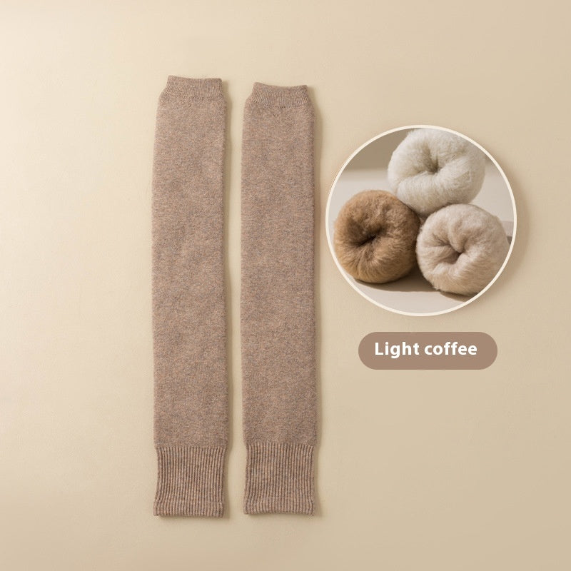 Cashmere Knee Socks Women's Long Tube Fleece-lined